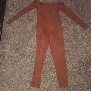 Fashion nova rust off the shoulder jumpsuit